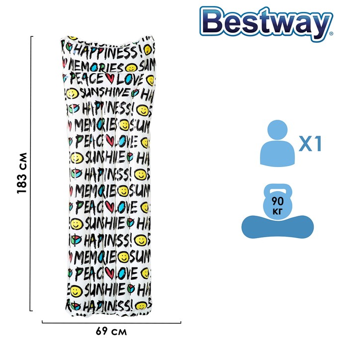 Матрас для плавания Summer Qutes, 183 x 69 см, 44058 Bestway