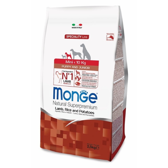 Сухой корм Monge Dog Speciality Mini для щенков, ягненок/рис/картофель, 2,5 кг.