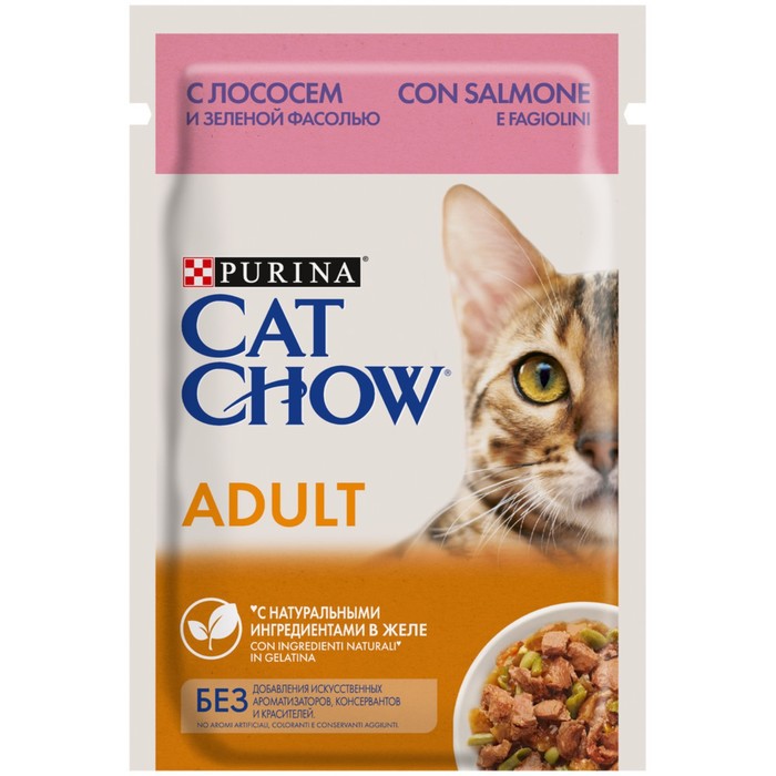 Влажный корм CAT CHOW для кошек, лосось в желе, 85 г