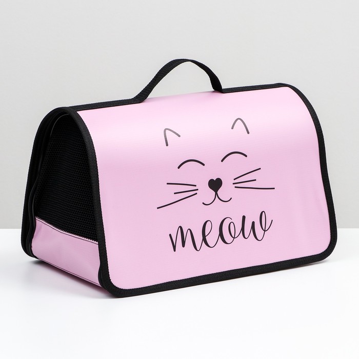 Сумка-переноска для животных каркасная "Meow" 45х25х30 см