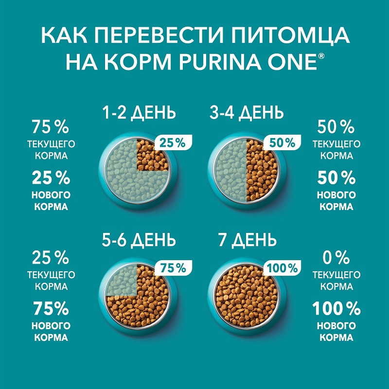Сухой корм Purina ONE для домашних кошек с индейкой и цельными злаками, пакет, 3 кг