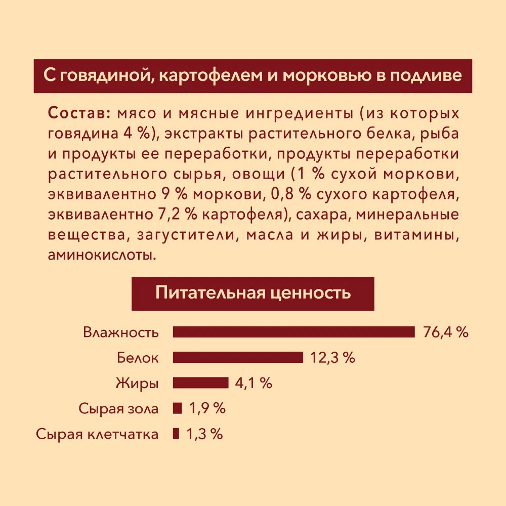 Влажный корм Purina ONE МИНИ для активных, для собак мелких пород, с говядиной, картофелем и морковью в подливе, пауч, 26х85 г