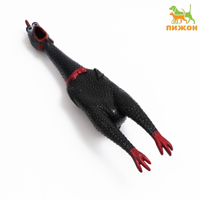 Игрушка пищащая «Задумчивая курица XL» для собак, 41 см, черная