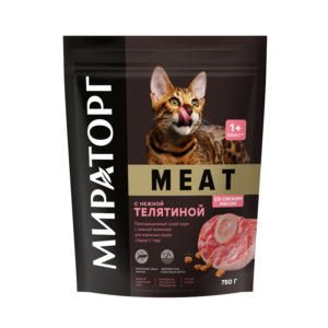 Полнорационный сухой корм WINNER MEAT с нежной телятиной для взрослых кошек старше 1 года 0,75 кг*5, (3,75 кг)