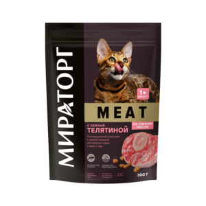 Полнорационный сухой корм WINNER MEAT с нежной телятиной для взрослых кошек старше 1 года 0,3 кг*10, (3 кг)