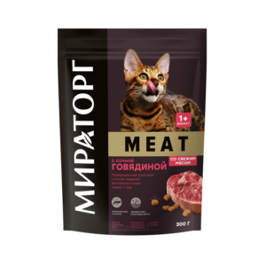 Полнорационный сухой корм WINNER MEAT с сочной говядиной для взрослых кошек старше 1 года 0,3 кг*10, (3 кг)