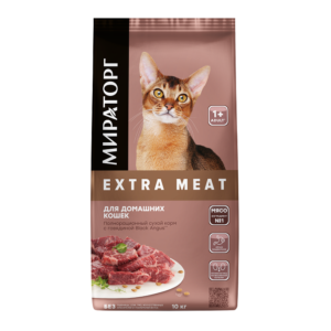 Полнорационный сухой корм с говядиной Black Angus для домашних кошек старше 1 года, 10 кг