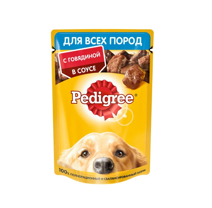 Влажный корм PEDIGREE для собак, говядина в соусе, 85 г