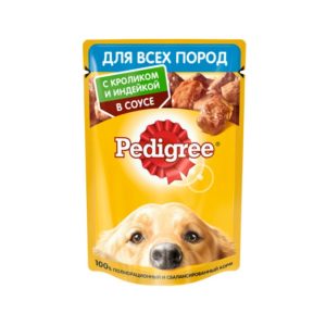 Влажный корм PEDIGREE для собак, кролик и индейка в соусе, 85 г