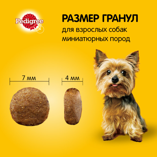 Сухой корм PEDIGREE для собак миниатюрных пород, с говядиной, 1.2 кг