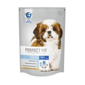Cухой полнорационный корм PERFECT FIT для щенков мелких и миниатюрных пород, с курицей, 500 г