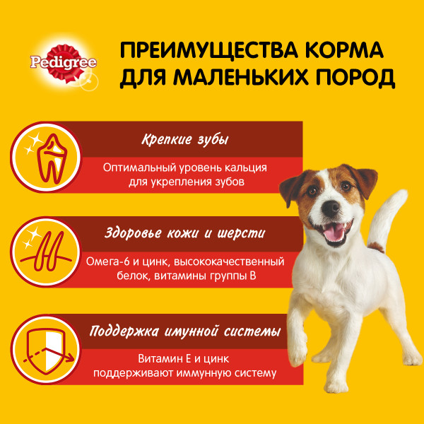 Сухой корм PEDIGREE для собак маленьких пород, с говядиной, 600 г