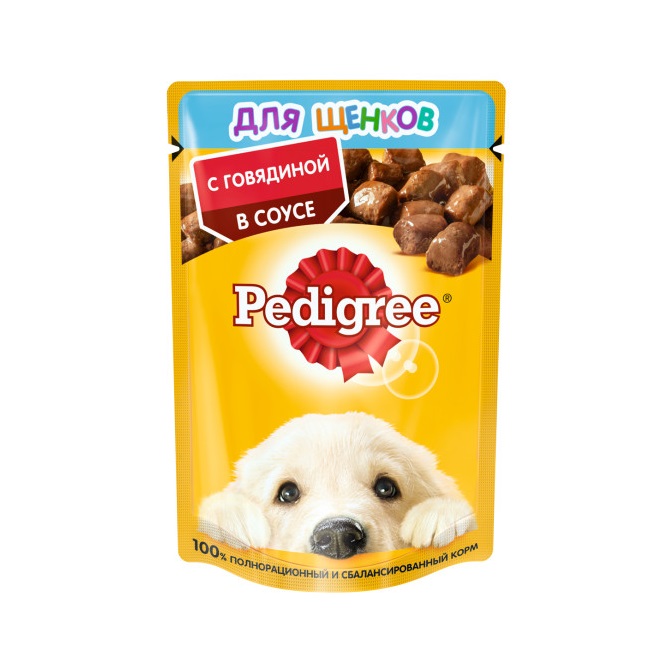 Влажный корм PEDIGREE для щенков, говядина в соусе, 85 г