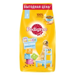 Cухой корм PEDIGREE для щенков, полнорационный, с курицей, 13 кг
