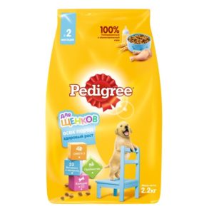 Сухой полнорационный корм PEDIGREE для щенков всех пород с 2 месяцев, с курицей, 2.2 кг