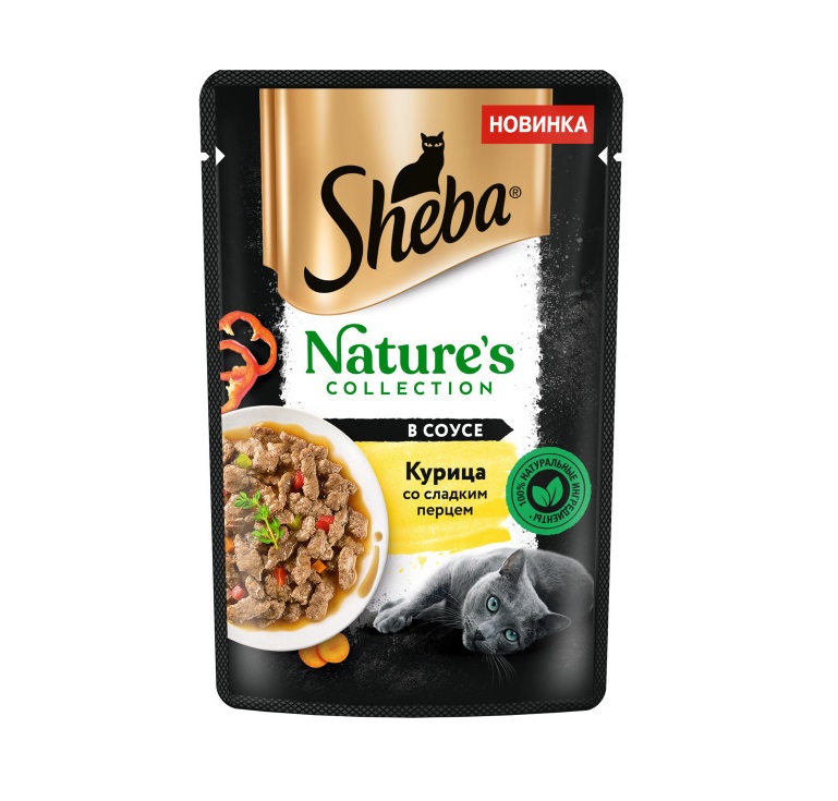 Влажный корм для кошек Sheba Nature's Collection с курицей и паприкой, 75 г