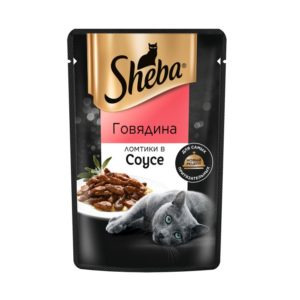 Влажный корм для кошек Sheba Ломтики в соусе с говядиной, 75 г