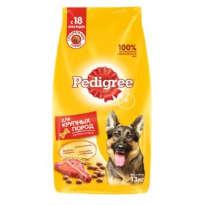 Сухой корм PEDIGREE для собак крупных пород, с говядиной, 13 кг