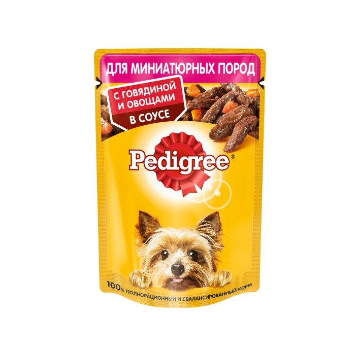Влажный корм PEDIGREE для мини собак, говядина и овощи в соусе, 85 г
