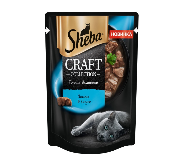 Влажный корм для кошек SHEBA CRAFT COLLECTION «Тонкие ломтики. Лосось в соусе», 75 г