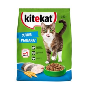Сухой полнорационный корм KITEKAT для взрослых кошек «Улов Рыбака», 350 г