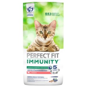 Сухой корм Perfect Fit Immunity для иммунитета кошек говядина, семена льна, голубика 5.5 кг