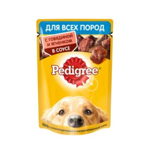 Влажный корм PEDIGREE для собак, говядина и ягненок в соусе, 85 г