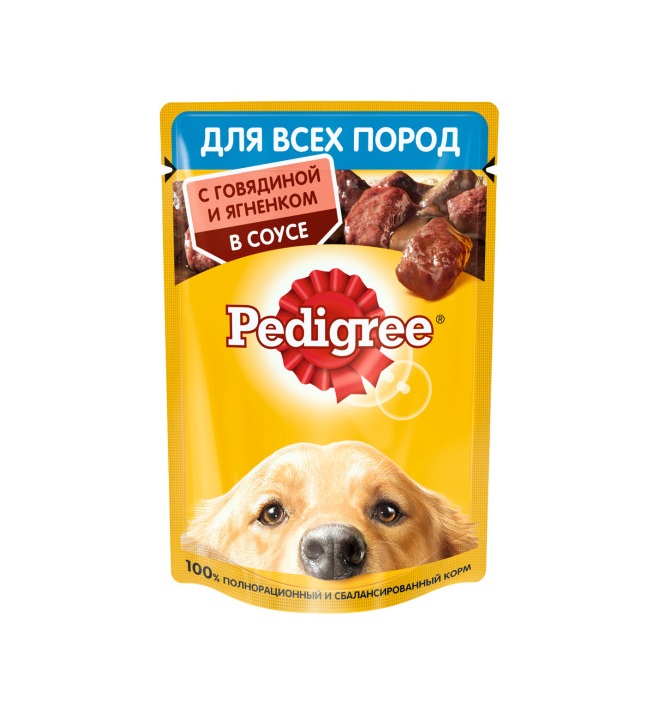 Влажный корм PEDIGREE для собак, говядина и ягненок в соусе, 85 г