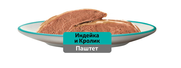 Влажный полнорационный корм WHISKAS для взрослых кошек, паштет с индейкой и кроликом, 75 г