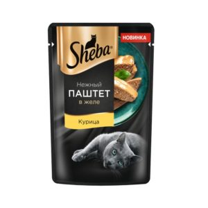 Влажный корм для кошек SHEBA Нежный паштет в желе, с курицей, 75 г