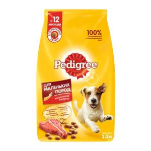 Сухой корм PEDIGREE для собак маленьких пород, с говядиной, 2.2 кг