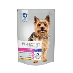 Сухой полнорационный корм PERFECT FIT для взрослых собак мелких и миниатюрных пород старше одного года, с курицей, 500 г