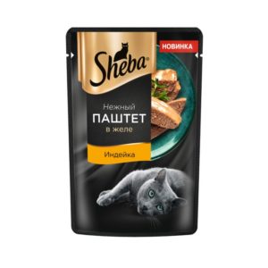 Влажный корм для кошек SHEBA Нежный паштет в желе, с индейкой, 75 г