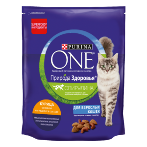 Сухой корм Purina ONE Природа Здоровья для взрослых кошек, с высоким содержанием курицы, 680 г