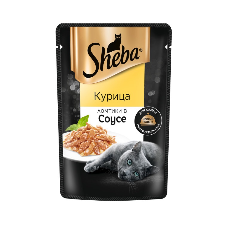 Влажный корм для кошек Sheba Ломтики в соусе с курицей, 75 г