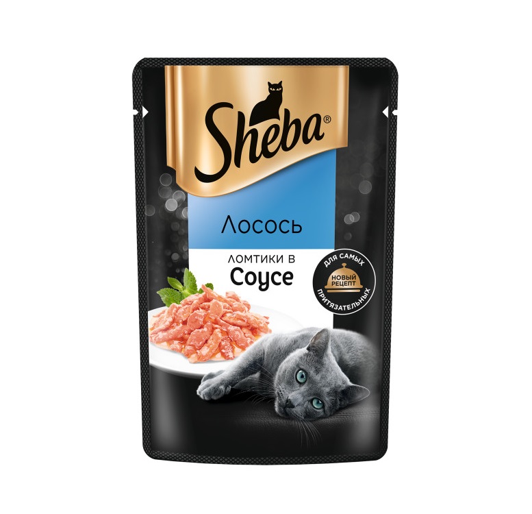 Влажный корм для кошек Sheba Ломтики в соусе с лососем, 75 г