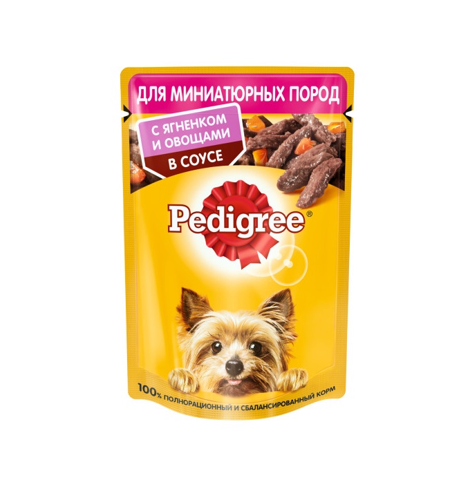 Влажный корм PEDIGREE для мини собак, ягненок и овощи в соусе, 85 г