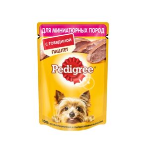 Влажный корм PEDIGREE для миниатюрных собак, паштет с говядиной, 80 г