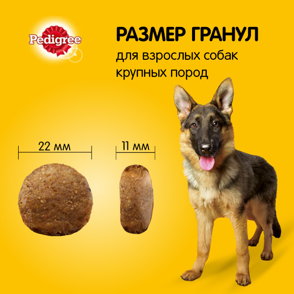Сухой корм PEDIGREE для собак крупных пород, с говядиной, 13 кг
