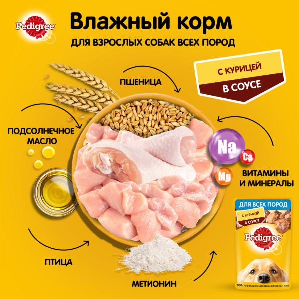 Влажный корм PEDIGREE для собак, курица в соусе, 85 г