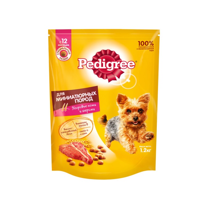 Сухой корм PEDIGREE для собак миниатюрных пород, с говядиной, 1.2 кг