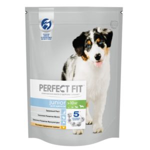 Сухой полнорационный корм PERFECT FIT для щенков средних и крупных пород, с курицей, 700 г