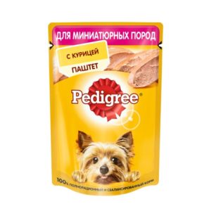 Влажный корм PEDIGREE для миниатюрных собак, паштет с курицей, 80 г