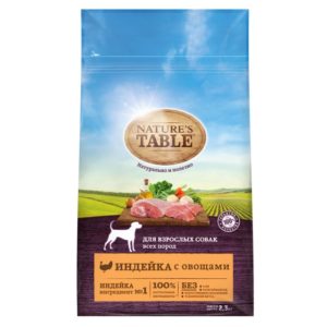 Сухой корм для взрослых собак всех пород Nature’s Table Индейка с овощами, 2.3 кг