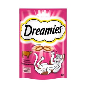Лакомство для кошек Dreamies подушечки с говядиной, 30 г