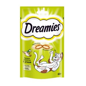 Лакомство для кошек Dreamies подушечки с уткой, 60 г