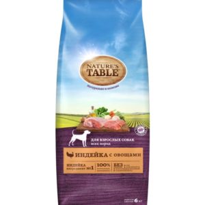Сухой корм для взрослых собак всех пород Nature’s Table Индейка с овощами, 6 кг