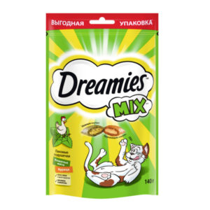 Лакомство Dreamies MIX для взрослых кошек, с мятой и курицей, 140 г