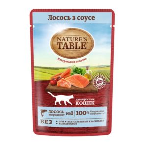 Влажный корм для кошек Nature’s Table Лосось в соусе, 85 г