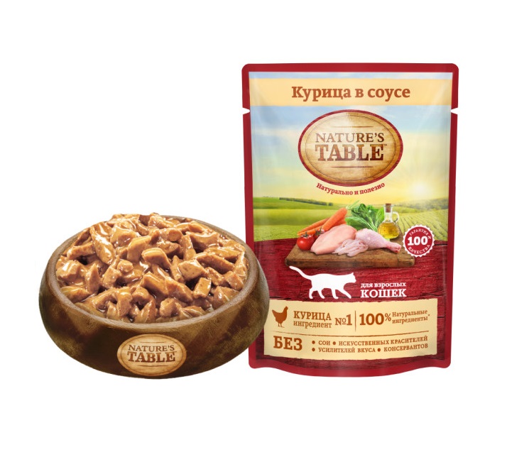 Влажный корм для кошек Nature’s Table Курица в соусе, 85 г